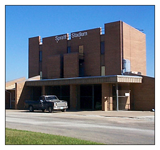 Spratt Memorial Stadium Front -- photography by Hollie Miller