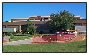 Fred Eder Student Services/Classroom Building with the Janet Gorman Murphy Academic Center in background -- photography by Hollie Miller